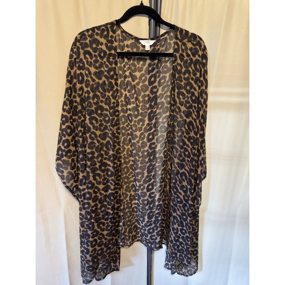 Terra&Sky Cheetah Open Cardigan 4X